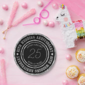 Assiettes En Carton Combinaison argent et noir (Fête)