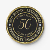 Assiettes En Carton Combinaison Or Et Noir (Devant)