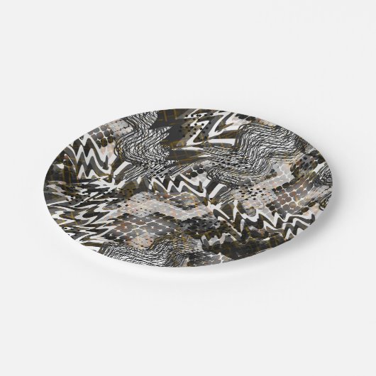 Assiettes En Carton Combiné, ethnique, africain. (Angle)