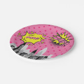 Assiettes En Carton Comic Book Superhero fille unique (Angle)