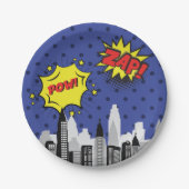 Assiettes En Carton Comic Book Superhero Unique Boy's (Devant)