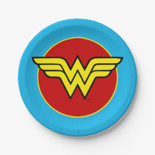 Assiettes En Carton Comics DC   Logo Wonder Woman   Joyeux anniversair