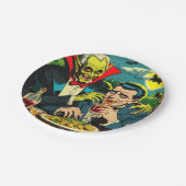 Assiettes En Carton Comics Vampire d'horreur vintage (Angle)
