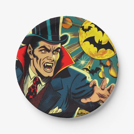 Assiettes En Carton Comics vintages Vampire (Devant)