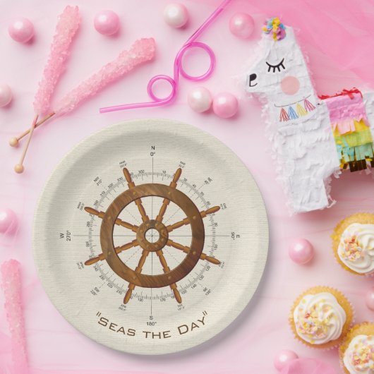 Assiettes En Carton Commande et boussole nautiques (Fête)