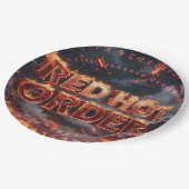 Assiettes En Carton Commande Rouge Chaud (Angle)