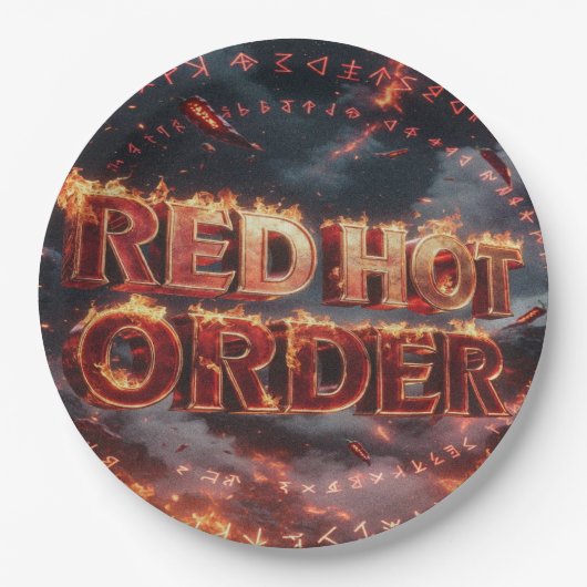 Assiettes En Carton Commande Rouge Chaud (Devant)