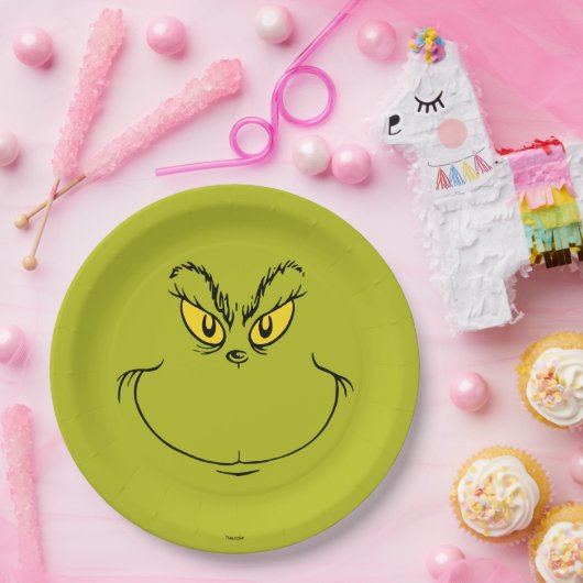Assiettes En Carton Comment Grinch Stole Visage de Noël (Fête)