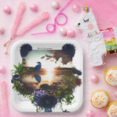 Assiettes En Carton "Commodité jetable : Exploration de l'environnemen (Fête)