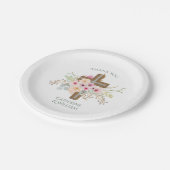 Assiettes En Carton Communion Baptême Personnalisée Confirmation Croix (Angle)
