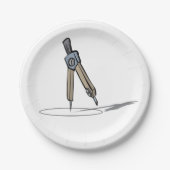 Assiettes En Carton Compas scolaire (Devant)