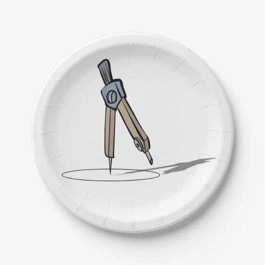 Assiettes En Carton Compas scolaire (Devant)