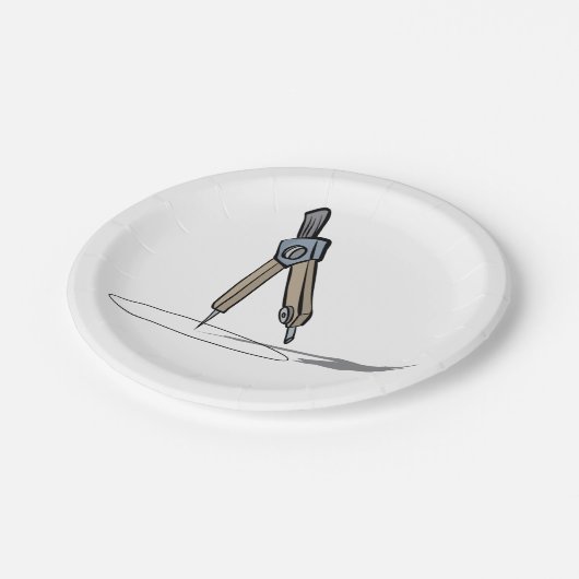 Assiettes En Carton Compas scolaire (Angle)