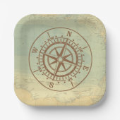 Assiettes En Carton Compass sur l'ancienne carte (Recto)