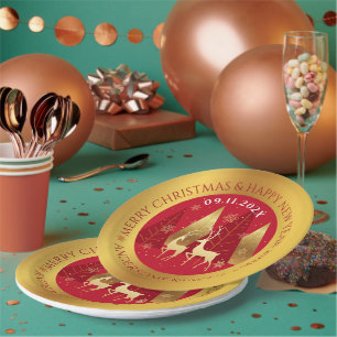 Assiettes En Carton Composition de Noël Plaques de papier-bordure en o