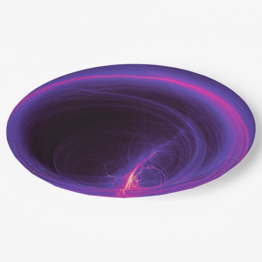 Assiettes En Carton Conception abstraite circulaire rose et violet (Angle)