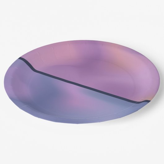 Assiettes En Carton Conception abstraite moderne de l'étirement rose e (Angle)