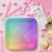 Assiettes En Carton Conception arc-en-ciel Abstraite (Fête)