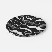 Assiettes En Carton Conception blanche drôle de moustache sur le (Angle)