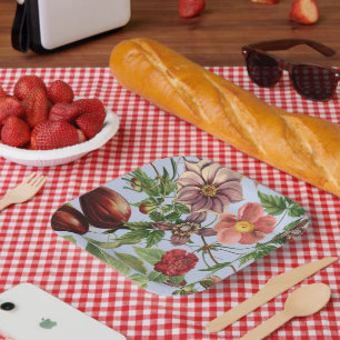 Assiettes En Carton Conception botanique vintage