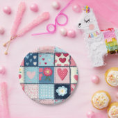 Assiettes En Carton Conception Charming Cute Patchwork (Fête)