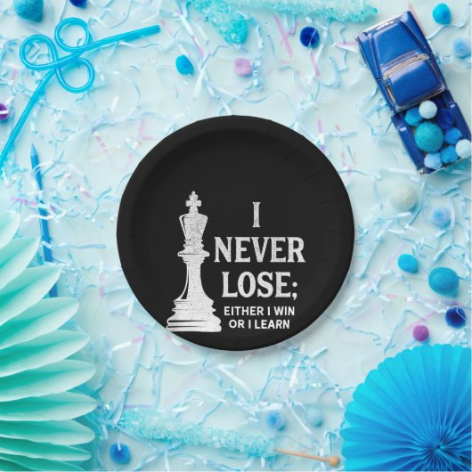 Assiettes En Carton Conception classique d'échecs, je ne perds jamais  (Fête)