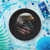 Assiettes En Carton conception d'aigle avec drapeau américain (Fête)