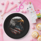 Assiettes En Carton conception d'aigle avec drapeau américain (Fête)