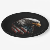 Assiettes En Carton conception d'aigle avec drapeau américain (Angle)