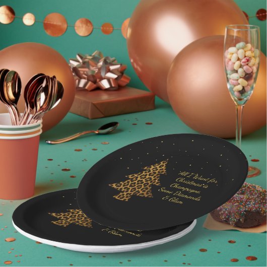 Assiettes En Carton Conception d'arbre de léopard de vacances chic (Multi)
