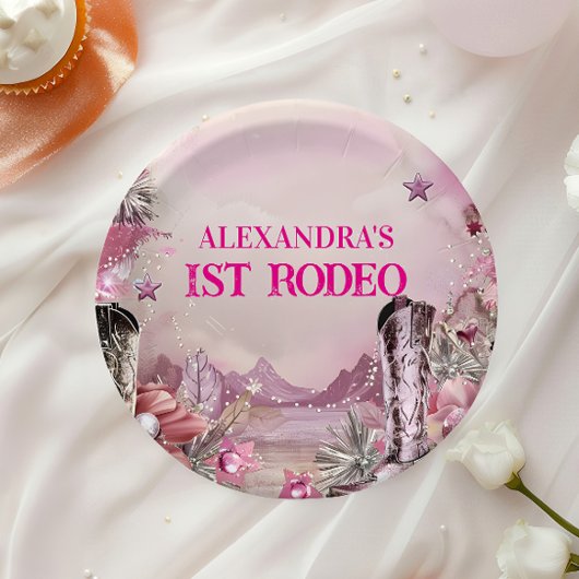 Assiettes En Carton Conception de 1er anniversaire de rodéo de cowboy