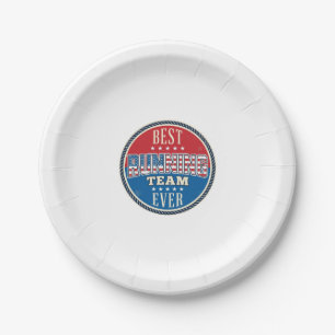 Assiettes En Carton Conception de badge vintage patriotique d'équipe d