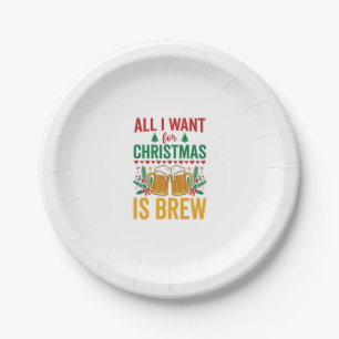 Assiettes En Carton Conception de boisson de vacances Christmas Brew