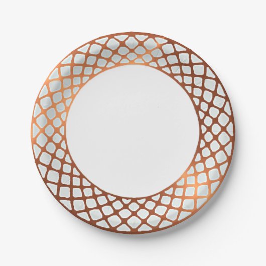 Assiettes En Carton Conception de bordure en cuivre (Devant)
