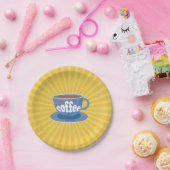 Assiettes En Carton Conception de café rétro (Fête)