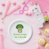 Assiettes En Carton Conception de caricature de jeu de brocoli Cute (Fête)