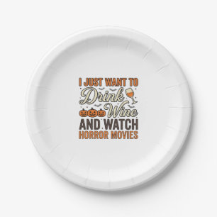 Assiettes En Carton Conception de chemise vintage de films d'horreur d