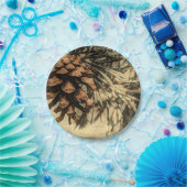 Assiettes En Carton Conception de cône de pin rustique (Fête)