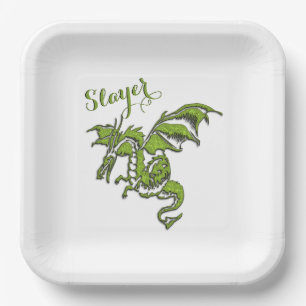 Assiettes En Carton Conception de dragon volant