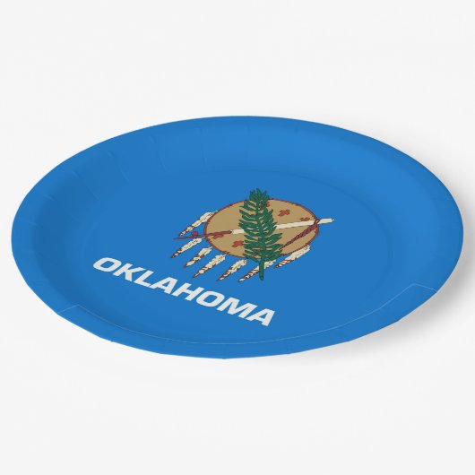 Assiettes En Carton Conception de drapeau d'état de l'Oklahoma (Angle)