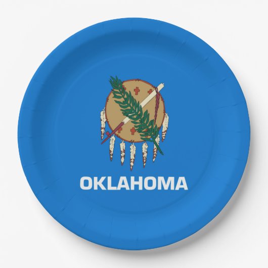Assiettes En Carton Conception de drapeau d'état de l'Oklahoma (Devant)