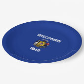 Assiettes En Carton Conception de drapeau d'état du Wisconsin (Angle)