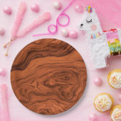 Assiettes En Carton Conception de faux bois de noyer (Fête)