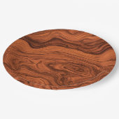 Assiettes En Carton Conception de faux bois de noyer (Angle)