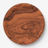 Assiettes En Carton Conception de faux bois de noyer (Devant)