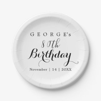 Assiettes En Carton Conception de fête d'anniversaire en typographie m