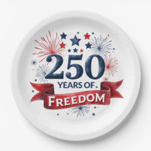 Assiettes En Carton Conception de feux d'artifice patriotiques pour 25