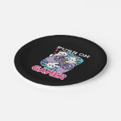Assiettes En Carton Conception de gamer de chat - Purr sur Gamer Joyst (Angle)