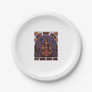 Assiettes En Carton Conception de gravure vintage Halloween Maison han