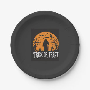 Assiettes En Carton Conception de la Faucheuse pour Halloween Trick or
